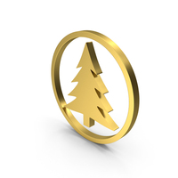 CHRISTMAS TREE CIRCLE ICON GOLD PNG & PSD Images
