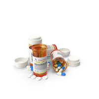 Pill Bottle Set PNG & PSD Images