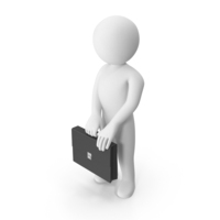 White Stickman Holding Briefcase PNG & PSD Images