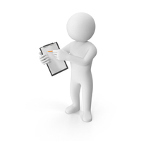Stickman Holding Clipboard PNG & PSD Images