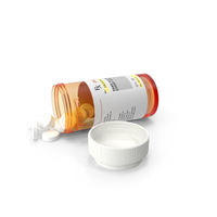 Pill Bottle With Scattered Pills PNG & PSD Images