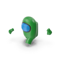 Green Running Among Us Character PNG & PSD Images