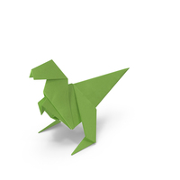 Green Origami Paper Dinosaur PNG & PSD Images