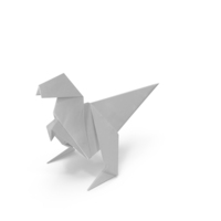 White Origami Dinosaur PNG & PSD Images