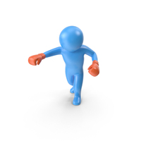 Blue Stickman Boxing PNG & PSD Images