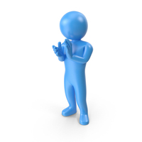 Blue StickMan Clapping Hands PNG & PSD Images