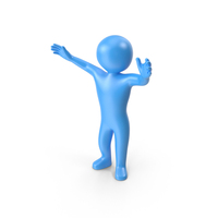 Blue StickMan Greeting PNG & PSD Images