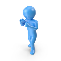 Blue Stickman Guarding PNG & PSD Images