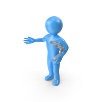 Blue Stickman Holding Blueprints PNG & PSD Images