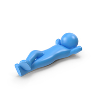 Blue Stickman Lying PNG & PSD Images