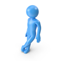 Blue Stickman Leaning PNG & PSD Images