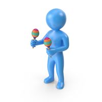 Blue Stickman Playing Maracas PNG & PSD Images