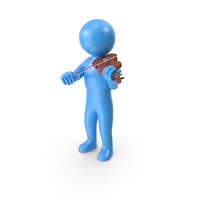 Blue Stickman Playing Violin PNG & PSD Images