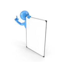 Blue Stickman Presenting PNG & PSD Images