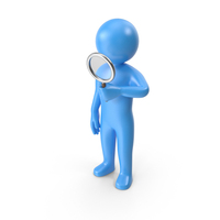 Blue Stickman Searching PNG & PSD Images