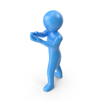 Blue Stickman Shooting PNG & PSD Images