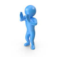 Blue StickMan Shouting PNG & PSD Images