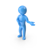 Blue Stickman Showcasing PNG & PSD Images
