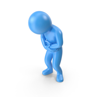Blue Stickman Sick PNG & PSD Images
