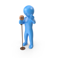 Blue Stickman Singing PNG & PSD Images