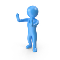 Blue Stickman Stop PNG & PSD Images