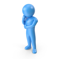Blue Stickman Thinking PNG & PSD Images