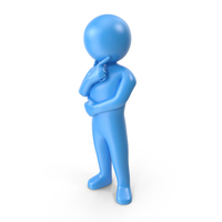Blue Stickman Thinking PNG & PSD Images