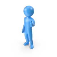Blue Stickman Thumbs Up PNG & PSD Images