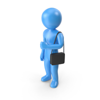 Blue Stickman Travelling PNG & PSD Images