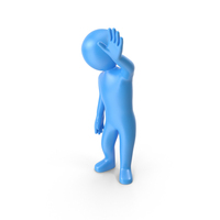 Blue Stickman Waving PNG & PSD Images