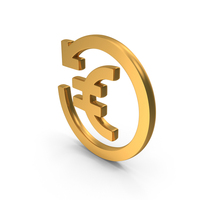 Refresh Euro Symbol Gold PNG & PSD Images
