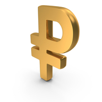 Ruble Currency Icon Gold PNG & PSD Images