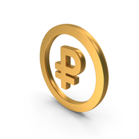 Ruble Currency With Circle Symbol for Business and Finance Icon Gold PNG & PSD Images
