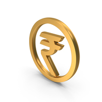 Gold Round Rupee Money Icon PNG & PSD Images