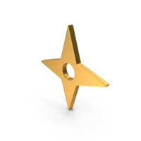 Shuriken Ninja Icons Gold PNG & PSD Images