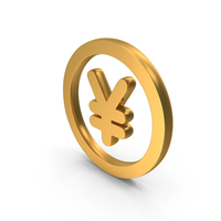 Gold Round Japanese Yen Icon PNG & PSD Images