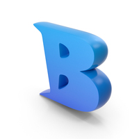Toon Style Capital Alphabet B Blue PNG & PSD Images