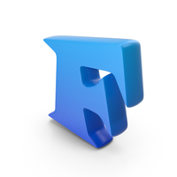 Blue Toon Style Capital Alphabet F PNG & PSD Images