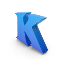 Blue Toon Style Capital Alphabet K PNG & PSD Images