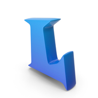 Blue Toon Style Capital Alphabet L PNG & PSD Images