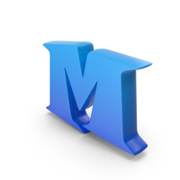 Blue Toon Style Capital Alphabet M PNG & PSD Images
