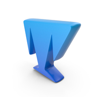 Toon Style Capital Alphabet T Blue PNG & PSD Images