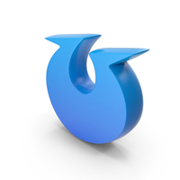 Toon Style Capital Alphabet U Blue PNG & PSD Images