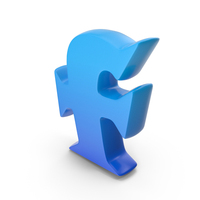 Toon Style Small Alphabet F Blue PNG & PSD Images