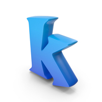 Toon Style Small Alphabet K Blue PNG & PSD Images