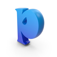 Toon Style Small Alphabet P Blue PNG & PSD Images