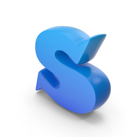 Toon Style Small Alphabet S Blue PNG & PSD Images