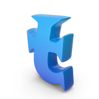 Toon Style Small Alphabet T Blue PNG & PSD Images