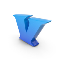 Blue Toon Style Small Alphabet V PNG & PSD Images