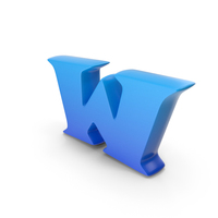 Toon Style Small Alphabet W Blue PNG & PSD Images